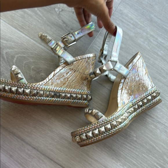 Christian Louboutin Pira Ryad Iridescent studded platform wedge - Picture 8 of 13